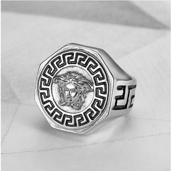 Punk 18k Gold Stainless Steel Ring MenTitanium Steel Jewelry Fashion Factory Wholesales - Image 2