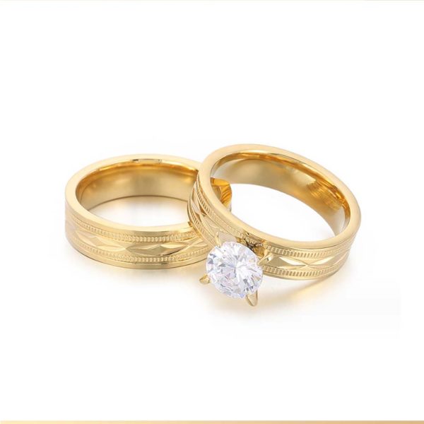 18K gold Plated Stainless Steel Women's Ring 316L Surgical-Grade Stainless Steel Couple jewelry - Image 4
