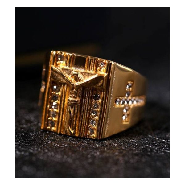 Fashion Men Medusa Rings Punk 18k Gold Plated Stainless Steel Titanium Steel Jewelry - Image 2