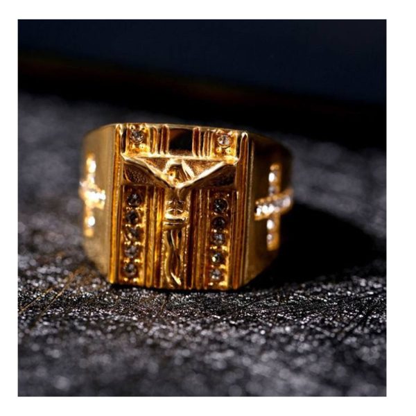 Fashion Men Medusa Rings Punk 18k Gold Plated Stainless Steel Titanium Steel Jewelry - Image 3