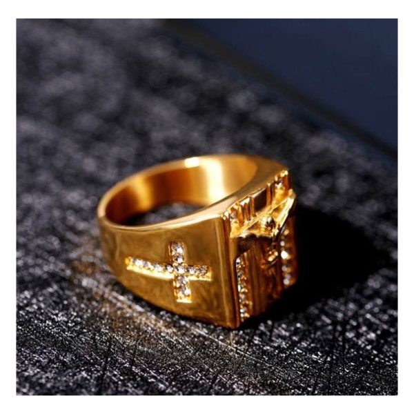 Fashion Men Medusa Rings Punk 18k Gold Plated Stainless Steel Titanium Steel Jewelry - Image 4