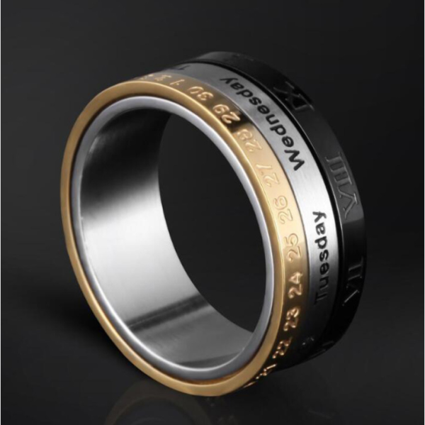 Fashion Men Stainless Steel factory Men Rotated Ring Titanium Steel Jewelry Directly Wholesale - Image 4
