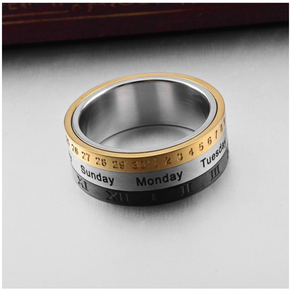Fashion Men Stainless Steel factory Men Rotated Ring Titanium Steel Jewelry Directly Wholesale - Image 3