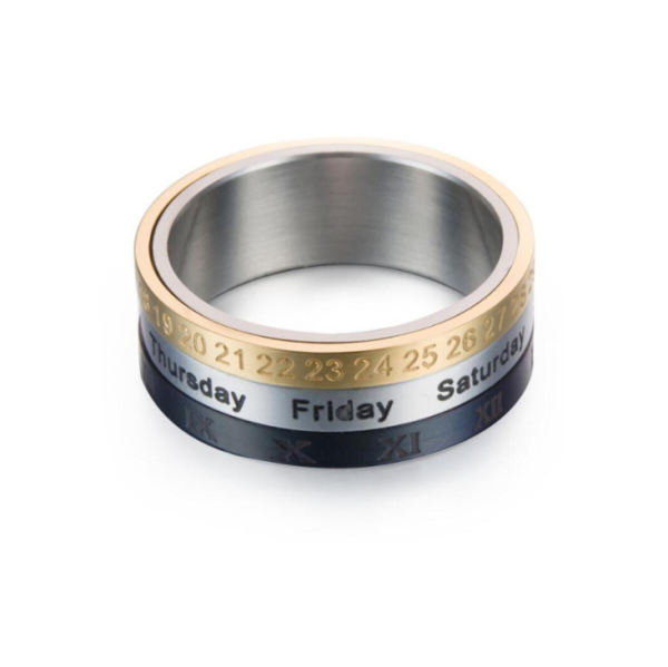 Fashion Men Stainless Steel factory Men Rotated Ring Titanium Steel Jewelry Directly Wholesale - Image 2