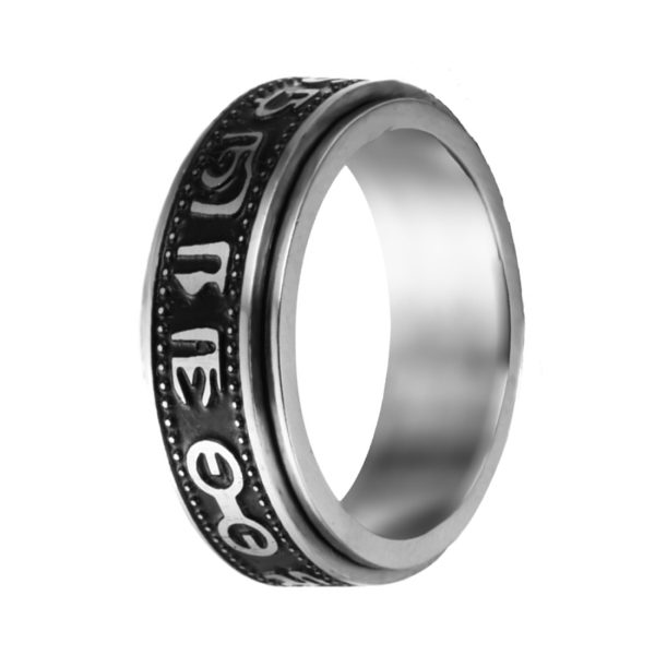Fashion Men Stainless Steel Rotated Ring Titanium Steel Jewelry Factory Directly Wholesale