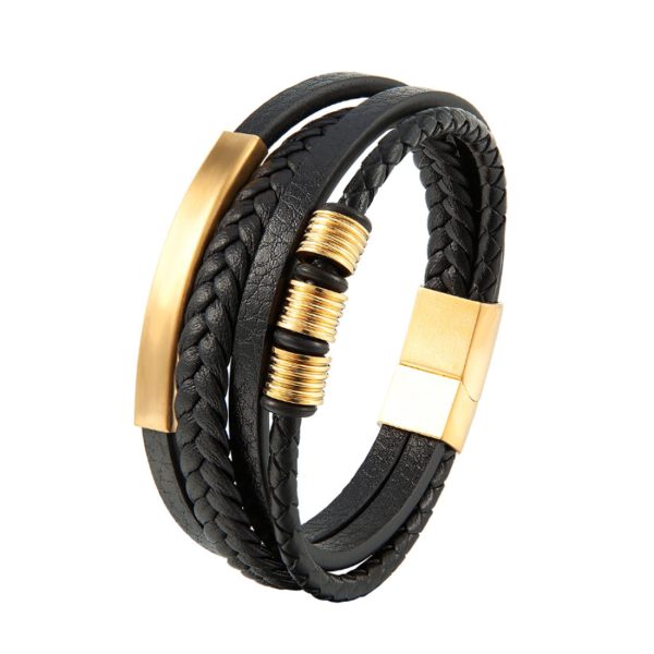 Braided Leather Bracelets for Men High Quality Bangle Bracelets Fashion Magnetic Clasp
