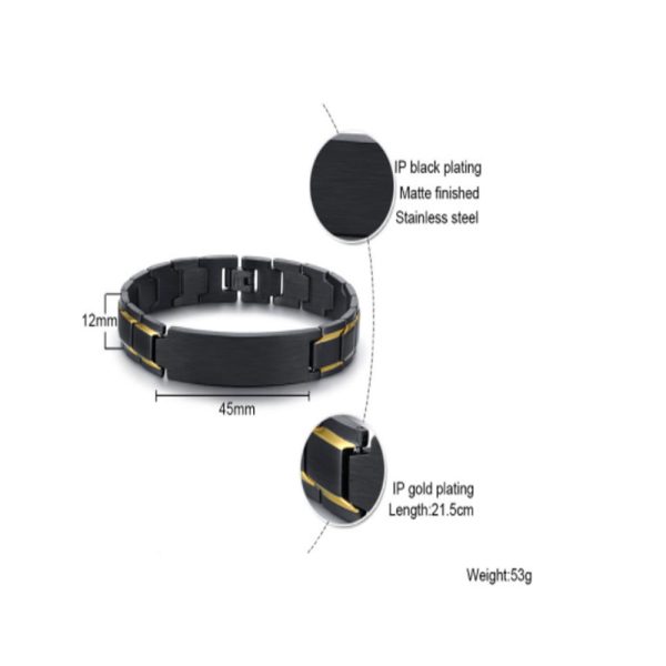 Fashion Style Stainless Steel Men's Bracelets Trendy black plated Men Jewelry - Image 4