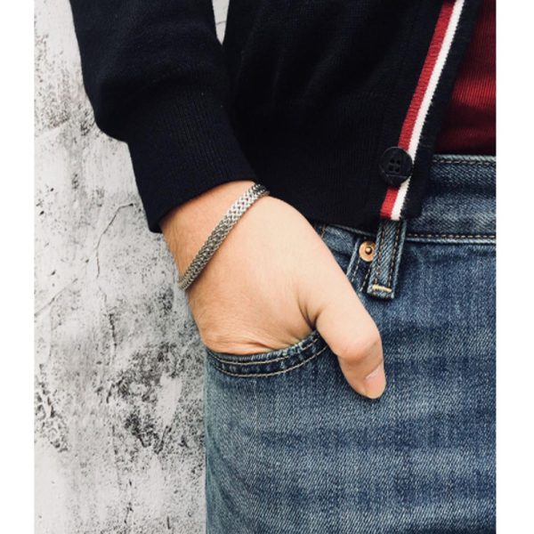 Men's Trendy Stainless Steel Bracelets Fashion Packed Titanium Steel Men Jewelry - Image 2