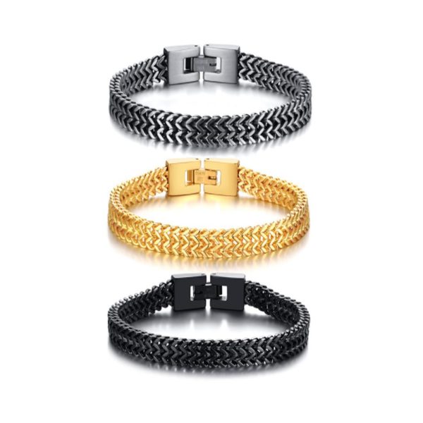 Men's Trendy Stainless Steel Bracelets Fashion Packed Titanium Steel Men Jewelry