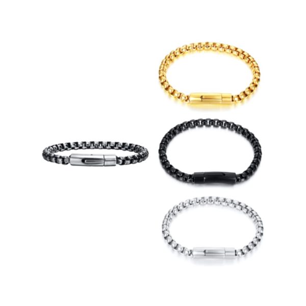 Men's Stainless Steel Bracelets: Trendy 18k gold plated Jewelry Band Price Advantage - Image 2