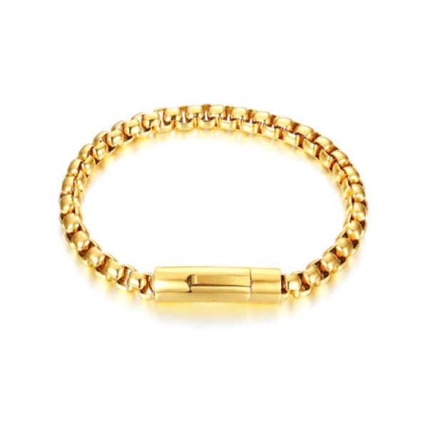 Men's Stainless Steel Bracelets: Trendy 18k gold plated Jewelry Band Price Advantage