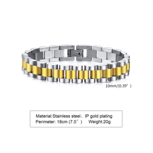 Fashionable Stainless Steel Bracelets for Men TrendyAffordable 18k gold plated Band - Image 2