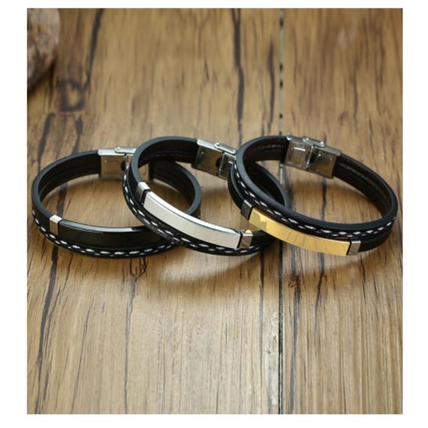 Fashionable Designs Men Jewelry Band Factory Popular Stainless Steel Men's Bracelets - Image 2