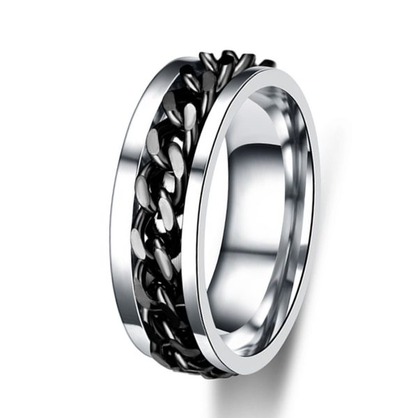 Fashion Men Stainless Steel Ring Titanium Steel Chain Jewelry Factory Directly Wholesale - Image 3
