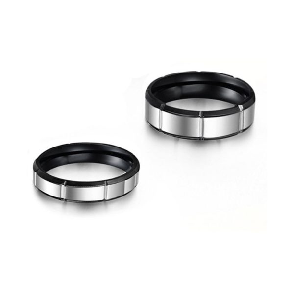 Fashion Stainless Steel Women's Jewelry Factory Shining Titanium Steel Couples' Rings - Image 3