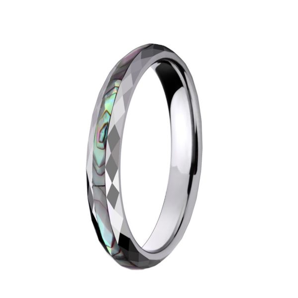 Wholesale price 2mm 4mm gold plated inlay galaxy opal tungsten ring for men shenzhen Factory supply