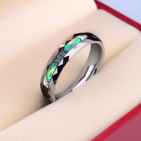 Wholesale price 2mm 4mm gold plated inlay galaxy opal tungsten ring for men shenzhen Factory supply - Image 4