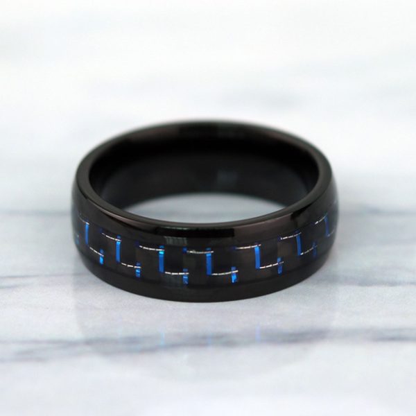 Factory Wholesale Price China mens fashion tungsten ring carbon fiber inlaying For Wedding Band Rings - Image 2