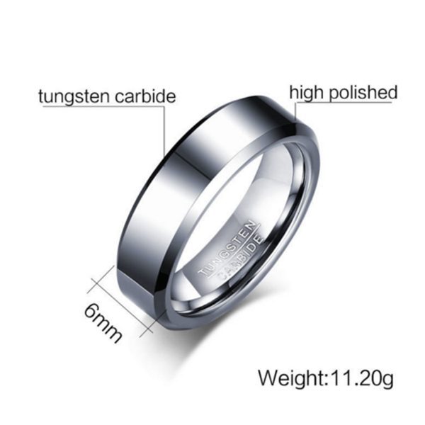 Ring 6mm men tungsten carbide factory wholesales men jewelry Factory Wholesale Price - Image 2