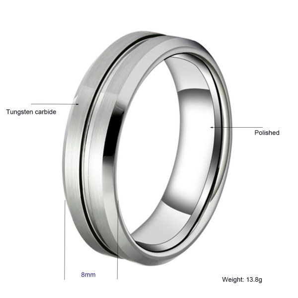 Classical Men Tungsten Crbide Ring 6/8mm Fashion Wedding Band Rings Factory Wholesale Price - Image 2