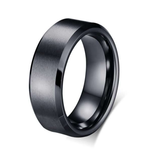 IP black Plated Men Tungsten Carbide Ring 6/8mm Classical Style Wedding Band Factory Supply