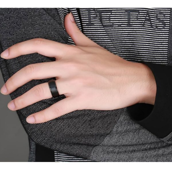 IP black Plated Men Tungsten Carbide Ring 6/8mm Classical Style Wedding Band Factory Supply - Image 2
