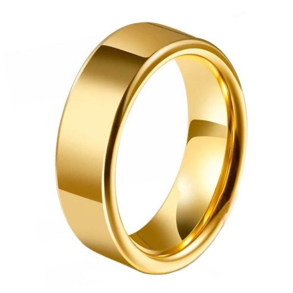 China mens fashion tungsten ring Factory 24K Gold Plated For Wedding Band Rings Factory Wholesale Price