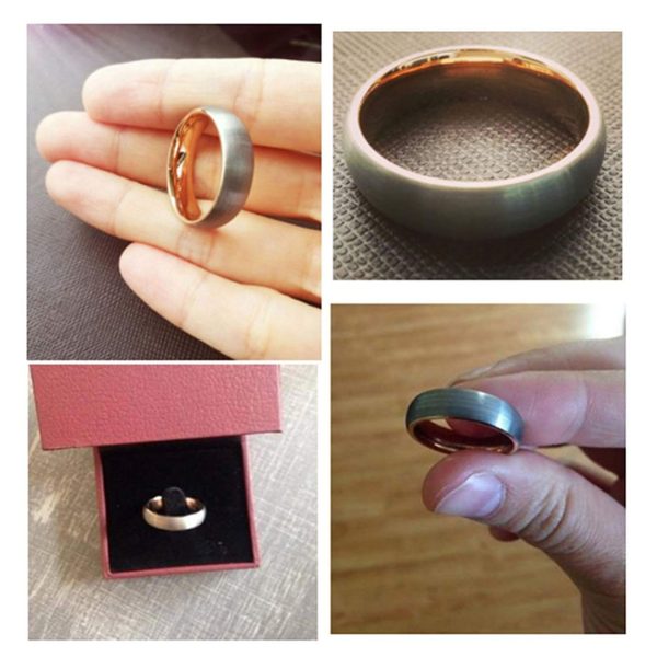 Men tungsten Crbide Ring 6/8mm Fashion Domed rose gold plated Rings Factory Wholesale - Image 3