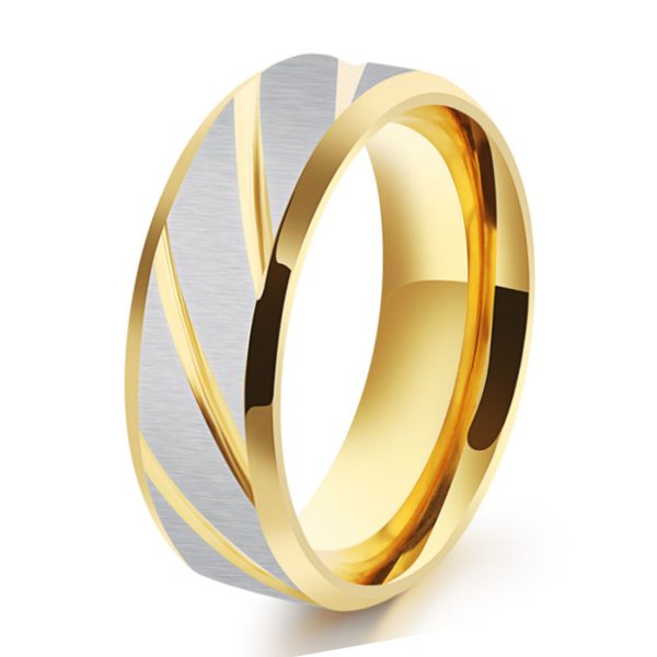 Fashion mens 24k Gold Plated tungsten ring Factory wholesales jewelry Wedding Band Rings