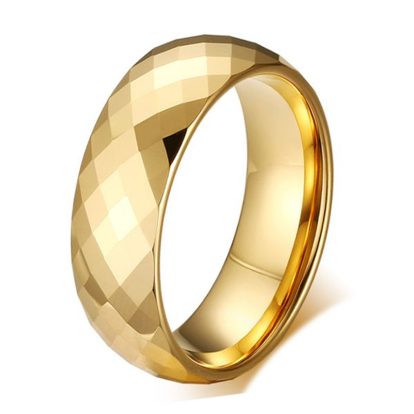 China mens fashion tungsten ring Factory 24K Gold Plated For Wedding Band Rings Factory Wholesale