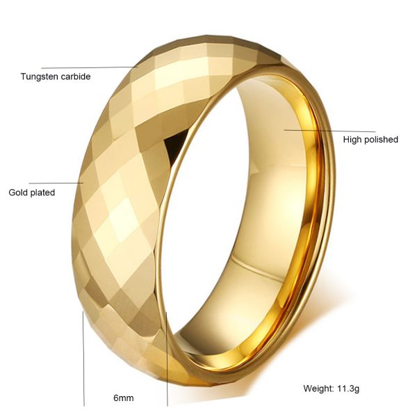 China mens fashion tungsten ring Factory 24K Gold Plated For Wedding Band Rings Factory Wholesale - Image 2