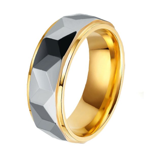 Competitive Price Tungsten Carbide Ring 8mm Gold Men Women Wedding Band Rings Fashion Jewelry