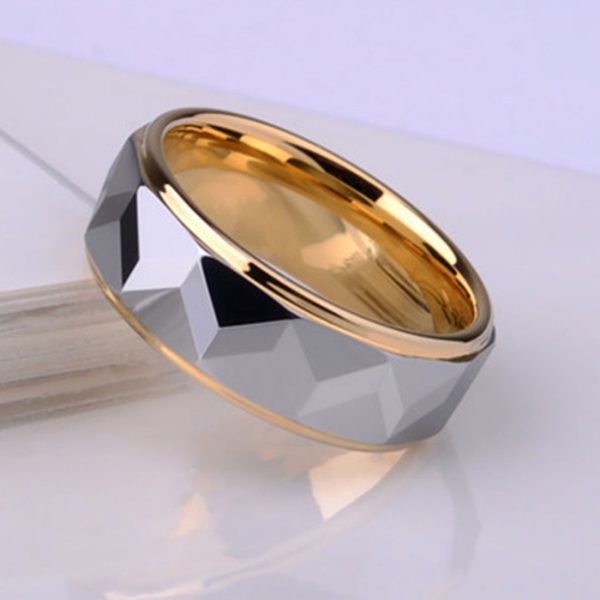 Competitive Price Tungsten Carbide Ring 8mm Gold Men Women Wedding Band Rings Fashion Jewelry - Image 3
