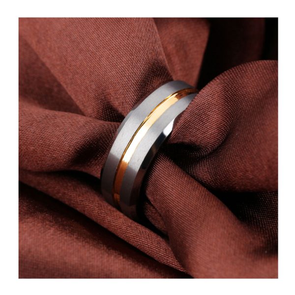 China mens fashion 24k gold tungsten ring Factory Wedding Band Rings Factory Wholesale Price - Image 3