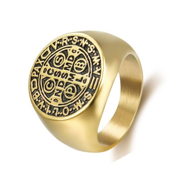 Fashion Men Jewelry factory Punk 18k Gold Stainless Steel Ring MenTitanium Steel Jewelry