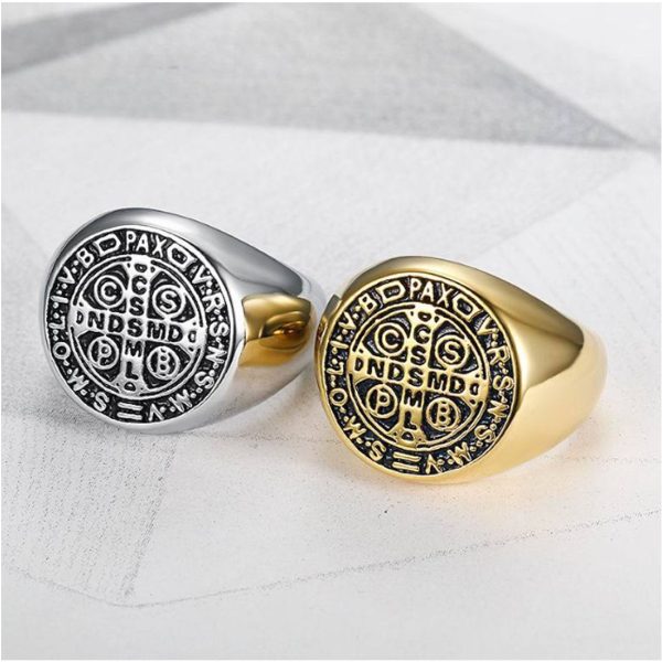 Fashion Men Jewelry factory Punk 18k Gold Stainless Steel Ring MenTitanium Steel Jewelry - Image 2