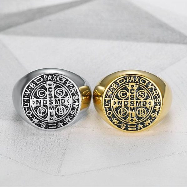 Fashion Men OEM Jewelry factory Punk 18k Gold Stainless Steel Ring MenTitanium Steel Jewelry - Image 2
