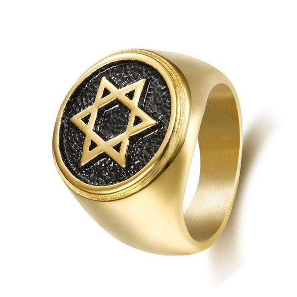 Fashion Men OEM Jewelry factory Punk 18k Gold Stainless Steel Ring MenTitanium Steel Jewelry