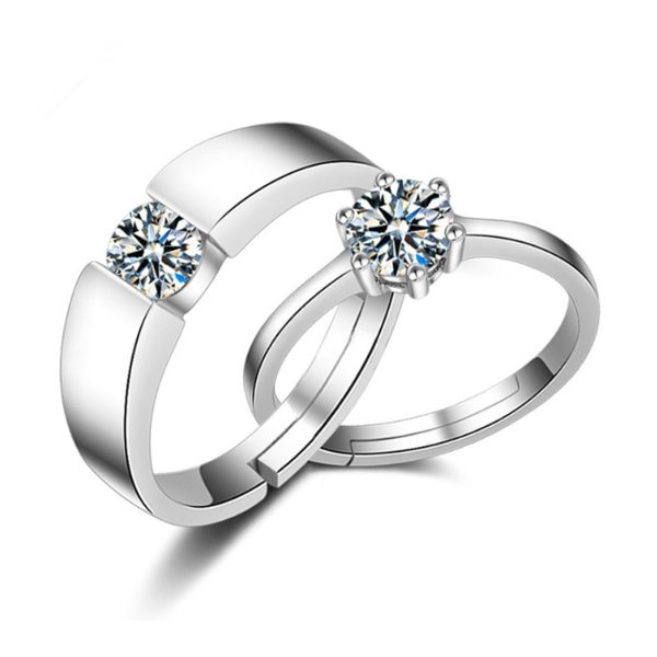 Stainless Steel Women's Ring Couple jewelry Wedding Stainless Steel His & Hers zircon Rings