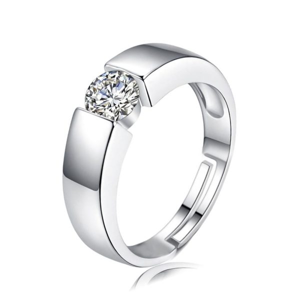 Stainless Steel Women's Ring Couple jewelry Wedding Stainless Steel His & Hers zircon Rings - Image 4