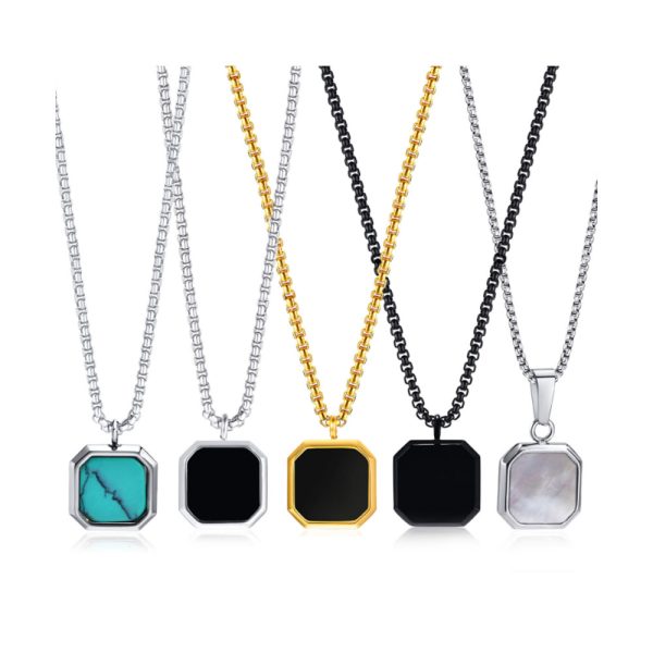 Fashion Men Silver Stainless Steel Necklace Plain Factory wholesales Pendant  for Men jewelry - Image 3