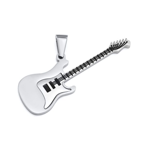 Popular Stainless Steel Men Necklace Stainless Steel Guita Pendant for Daily Wear - Image 4